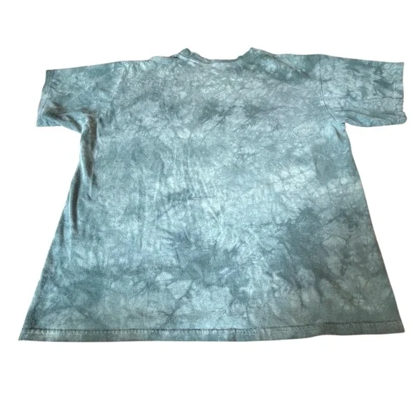Vintage Wolf Moon Tee Tie Dye Small Liquid Blue Style Faded Graphic - Picture 2 of 10
